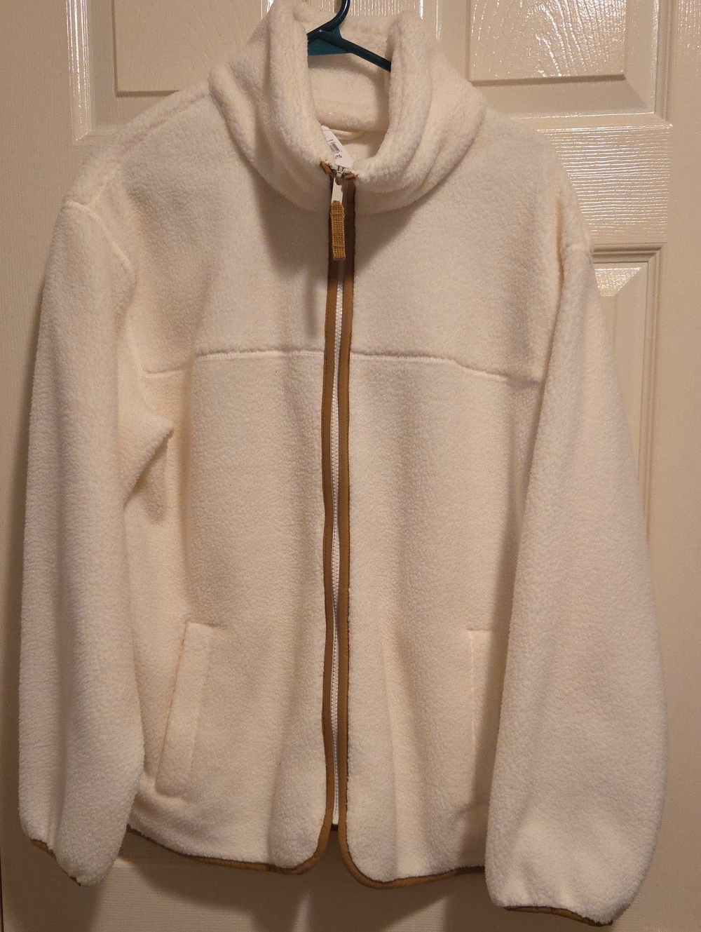 Gap Cream Full-Zip Sherpa Jacket - Women's Cozy Coat